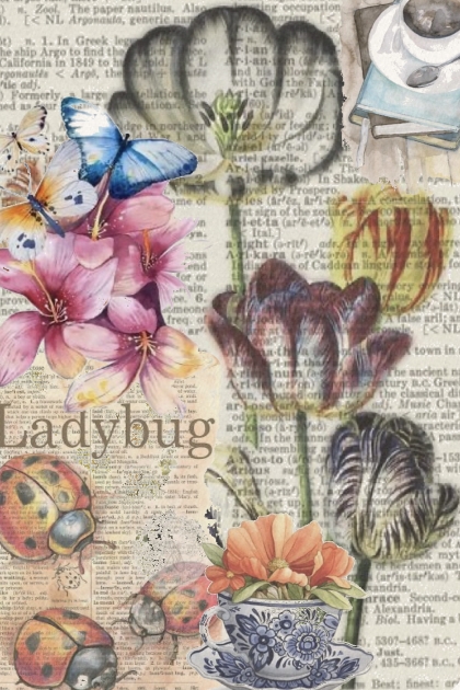 Ladybirds and flowers 2- combinação de moda