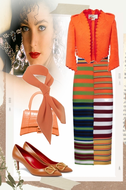 Bright orange outfit 2- Combinaciónde moda
