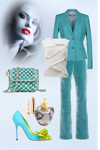 Turquoise suit 2- combinação de moda