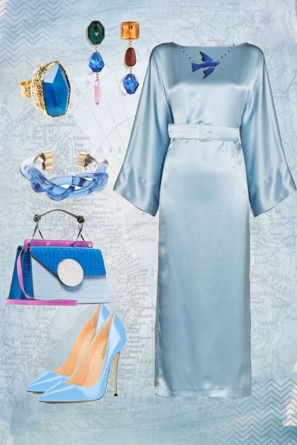 Blue outfit for special occasions - Combinaciónde moda
