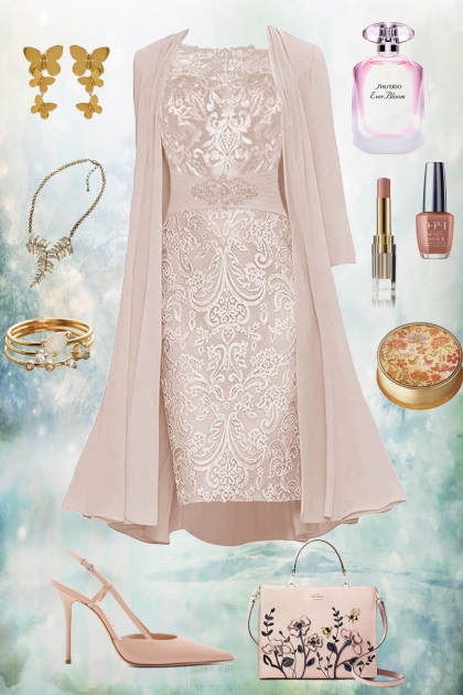 Beige lacy outfit 