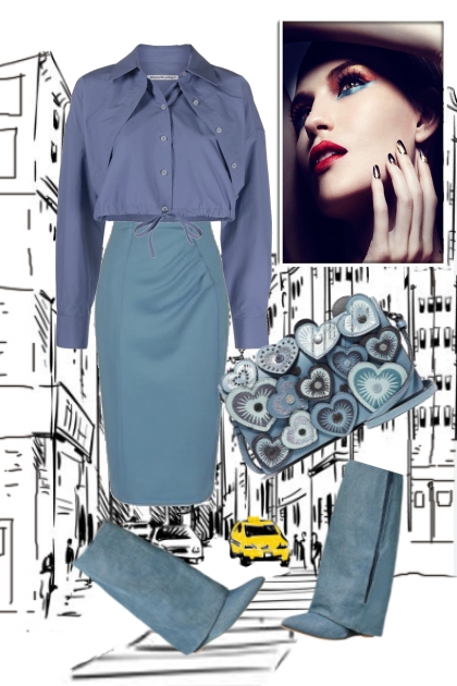 Street style in blue- Fashion set