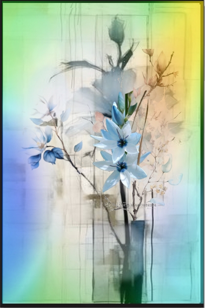 Watercolour: blue flowers 