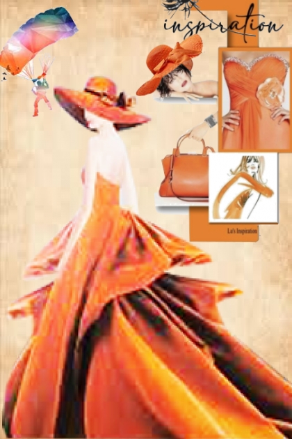 Collage in orange- Combinaciónde moda