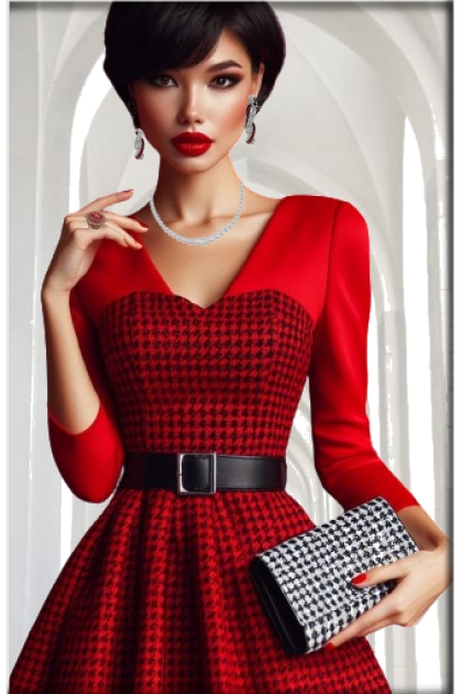 Lady in a red dress- combinação de moda