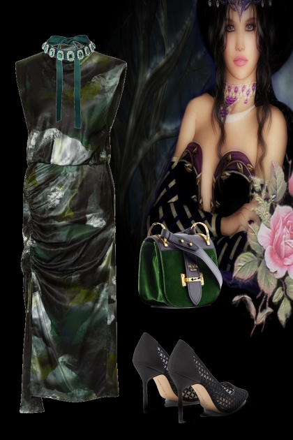 Outfit in dark green 2- Combinazione di moda