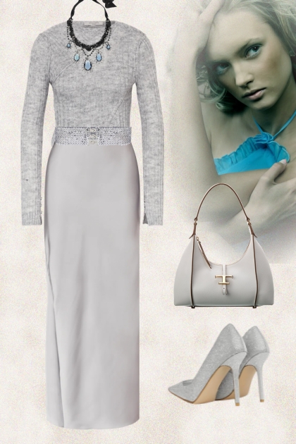 Silver grey outfit 2- Modna kombinacija