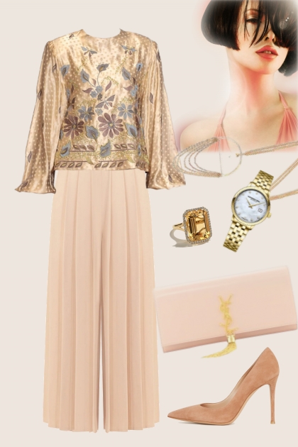 Cream-coloured outfit- Модное сочетание
