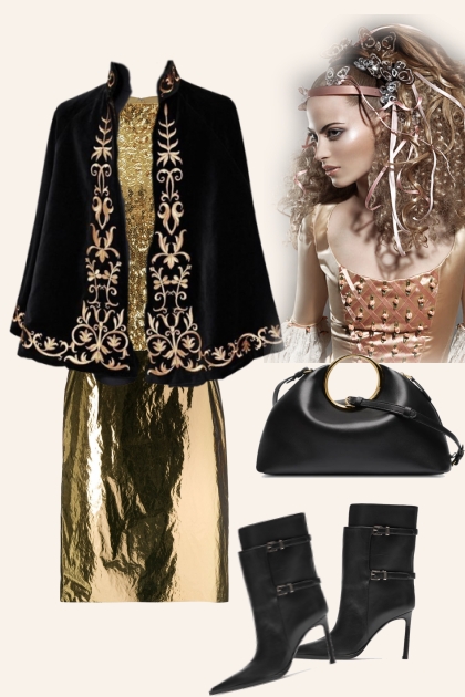 Glamorous gold 2- combinação de moda