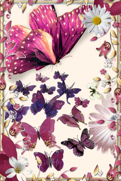 Purple butterflies- Combinaciónde moda