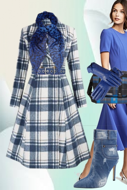Spring coat in blue- Fashion set