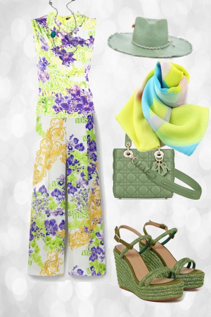 Summer outfit with a flower pattern- コーディネート