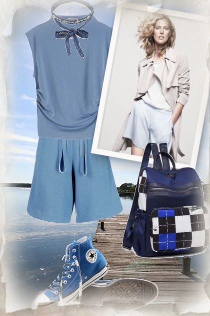 Summer outfit with shorts- combinação de moda
