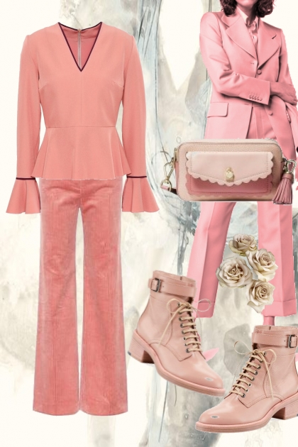 Outfit in peach colour- コーディネート