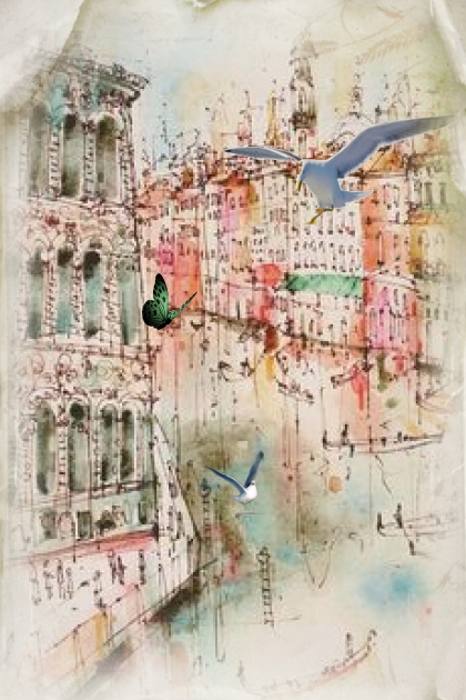 Drawing of Venice