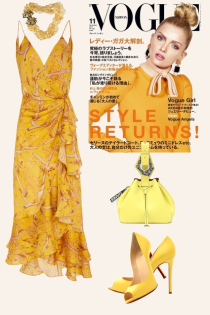 Yellow dress- Modna kombinacija