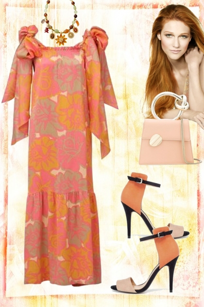 Boho style in orange- Fashion set