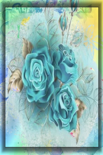 Turquoise roses 22- Modna kombinacija