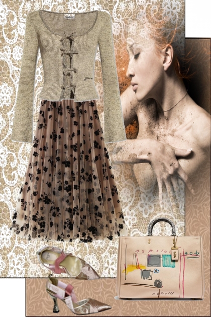 Ecru   brown outfit- Модное сочетание