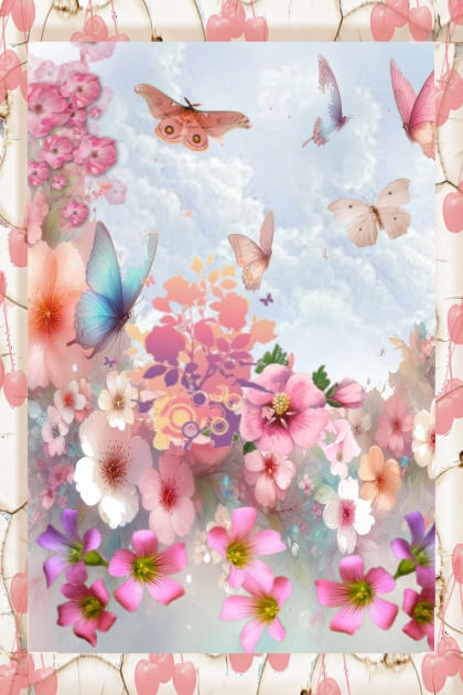 Pink butterflies- Modna kombinacija