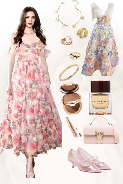 Flower pattern dress 2- Fashion set