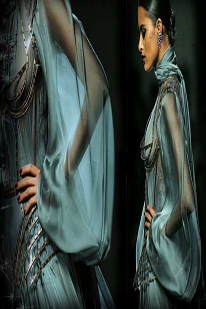 A turquoise dress 4- Modna kombinacija