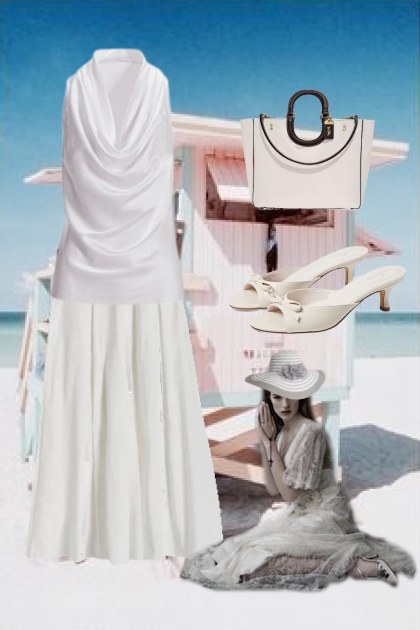 White beach outfit- Combinaciónde moda