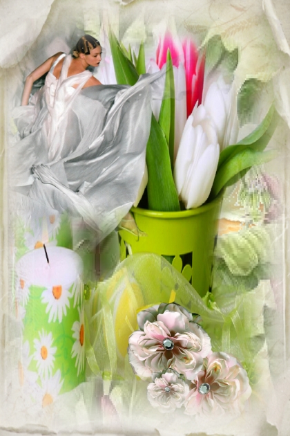A bucket of tulips- Модное сочетание