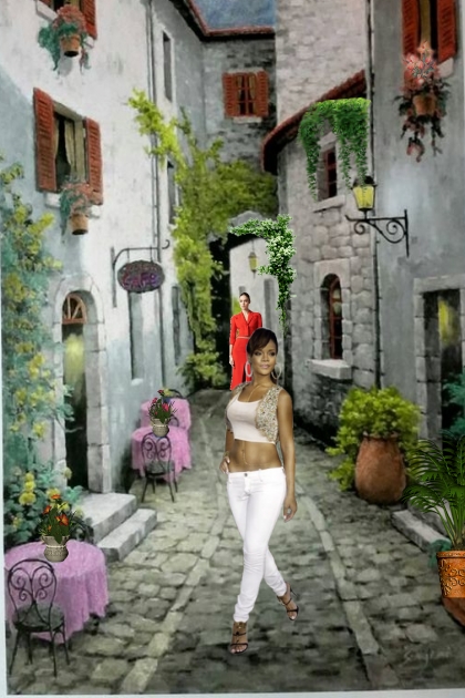 Green street in Italy- Fashion set