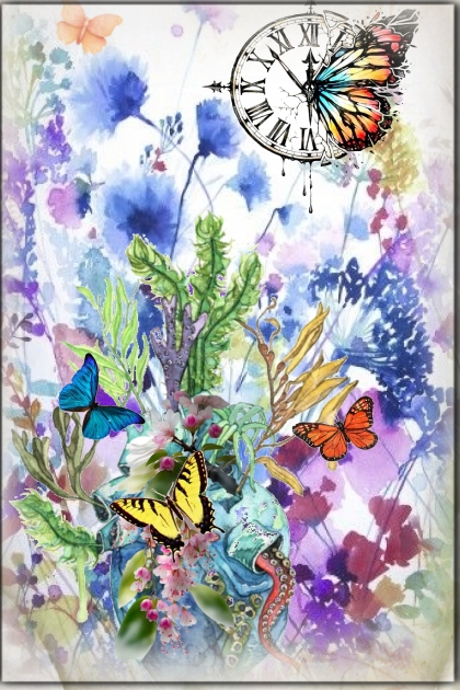 Flower collage 666- combinação de moda