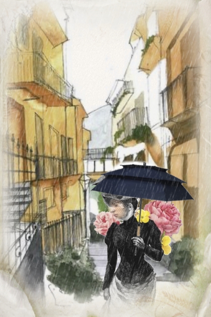 Lady in the rain- Модное сочетание
