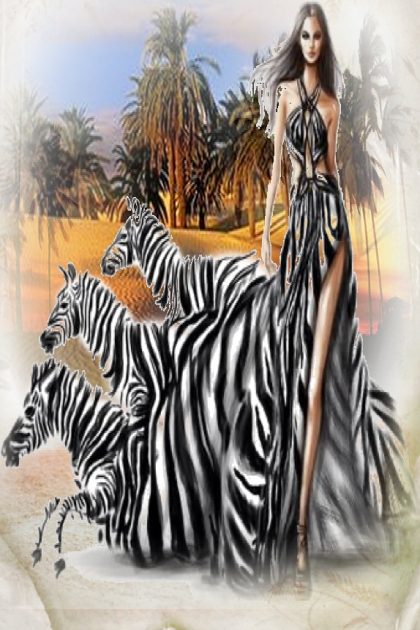 Zebra dress- Kreacja