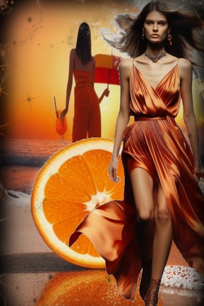 Orange fantasy- Combinaciónde moda