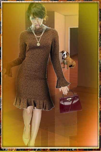 Brown dress- Modekombination