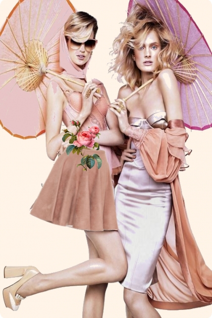 Ladies with parasols- Combinaciónde moda