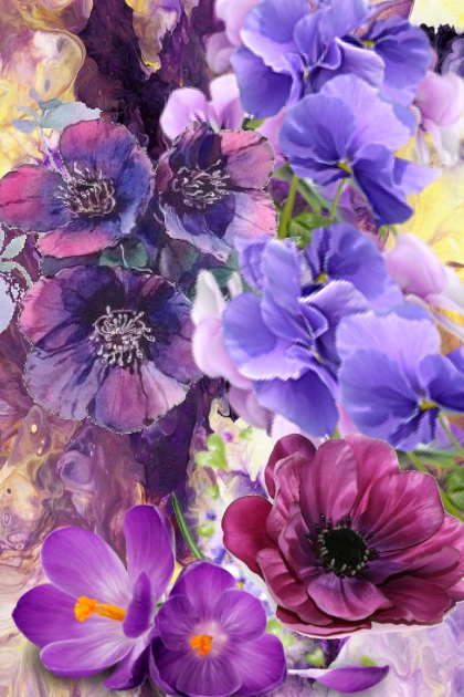 Purple flowers 555- Fashion set