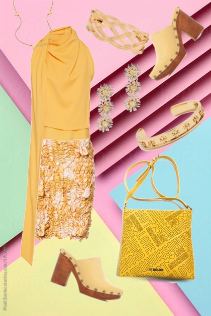 Summer outfit in ocher - Modna kombinacija