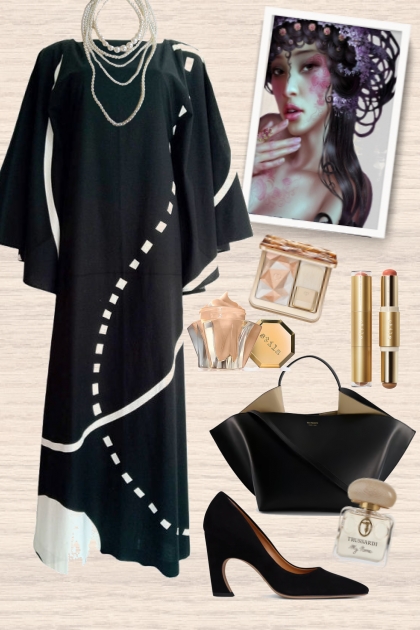 Black and white dress- Модное сочетание