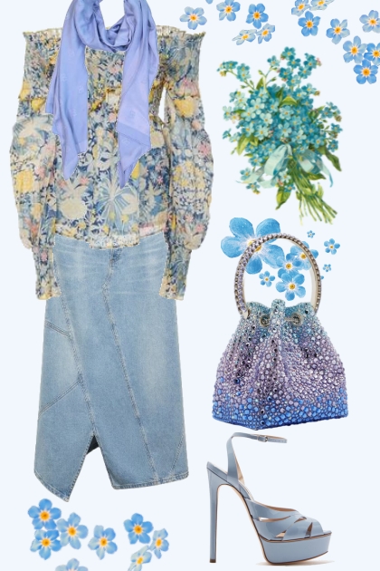 Forget-me-not outfit- Модное сочетание