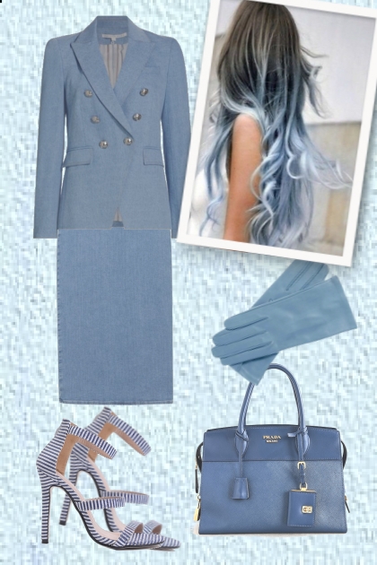 Blue-haired beauty- Модное сочетание