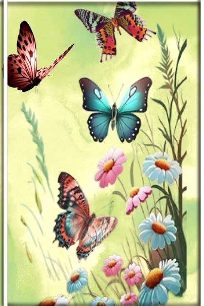 Daisies and butterflies- combinação de moda