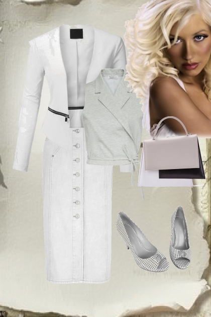 Elegant white outfit- combinação de moda
