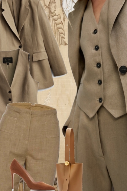 Dull brown formal suit- Combinaciónde moda