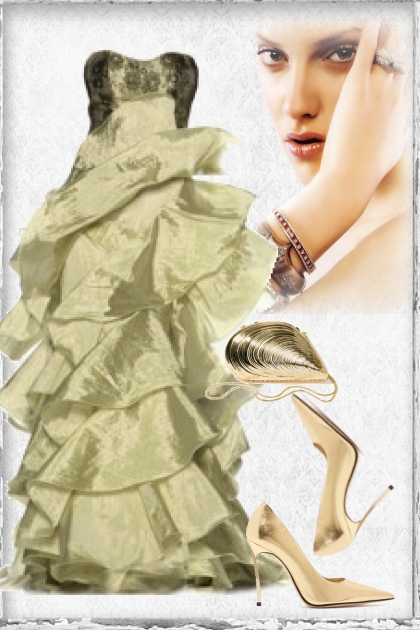 Evening dress with flounces- Combinaciónde moda