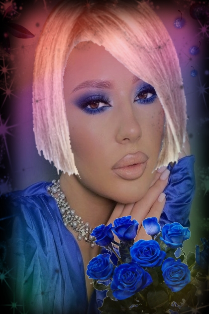 Blue make-up- Модное сочетание