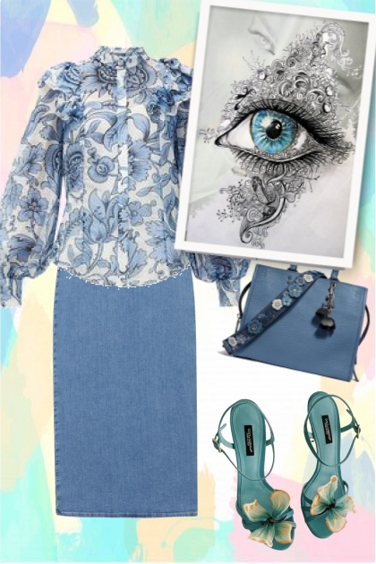 Blue blouse, blue eyes- Modna kombinacija