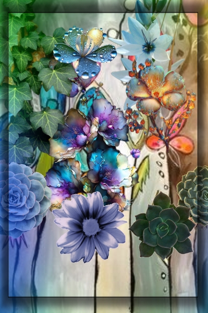 Flower collage 554- Fashion set