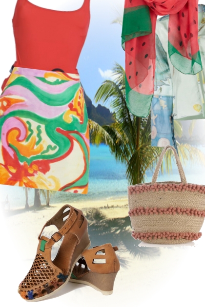 Bright beach outfit- Fashion set