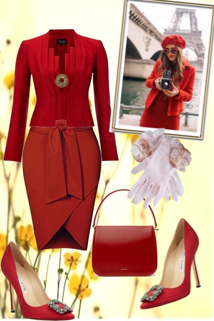 Red suit 2- Combinaciónde moda