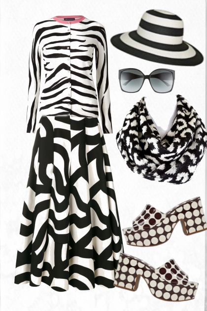 Black and white outfit 2- Combinazione di moda